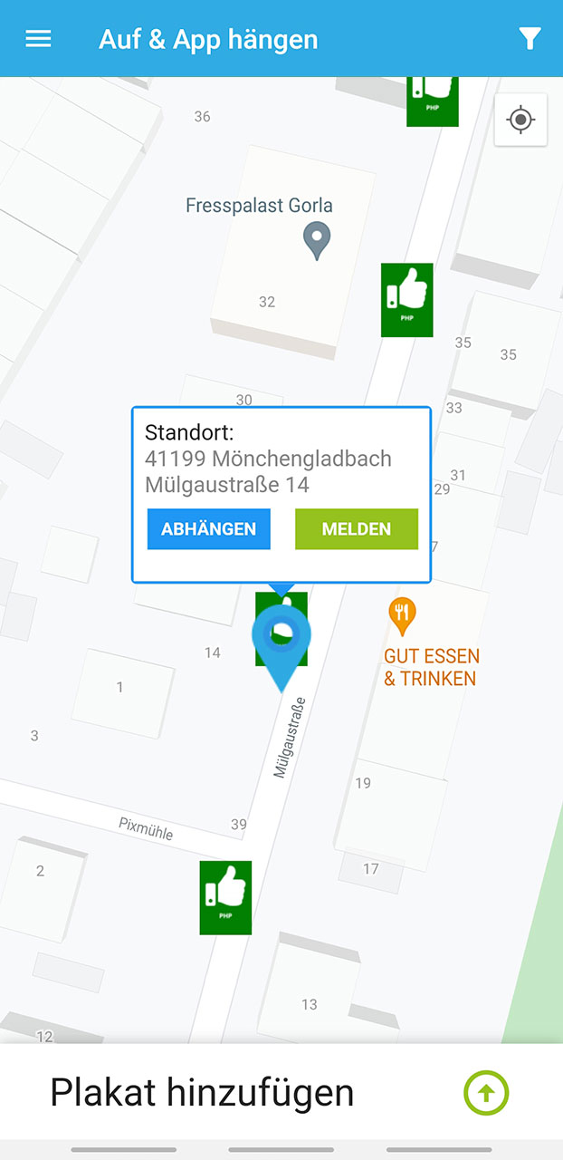 Screenshot PlakatHeld App Plakat gespeichert